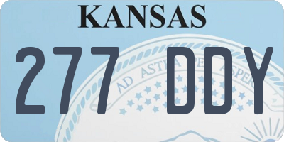 KS license plate 277DDY