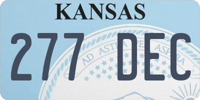 KS license plate 277DEC