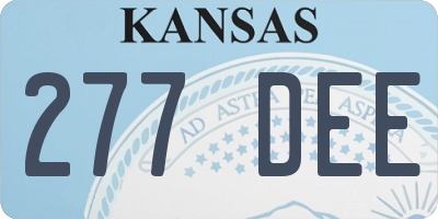 KS license plate 277DEE