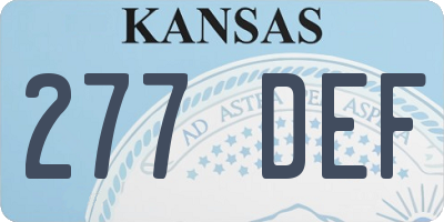 KS license plate 277DEF