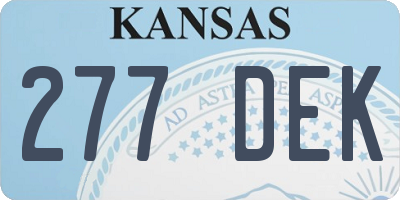 KS license plate 277DEK