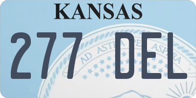 KS license plate 277DEL