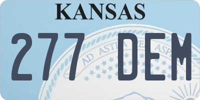 KS license plate 277DEM
