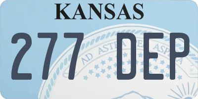 KS license plate 277DEP