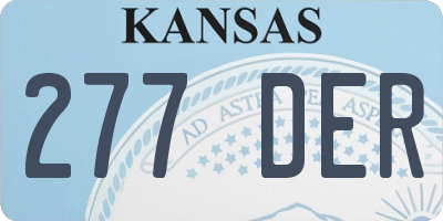 KS license plate 277DER
