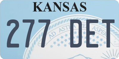 KS license plate 277DET