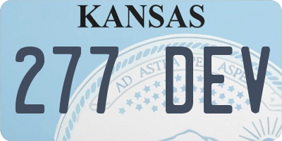 KS license plate 277DEV