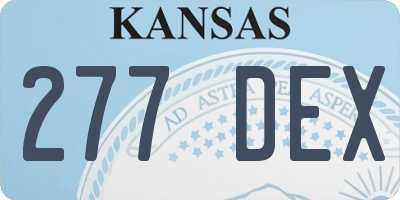 KS license plate 277DEX