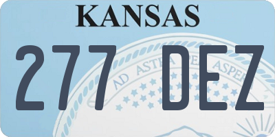 KS license plate 277DEZ