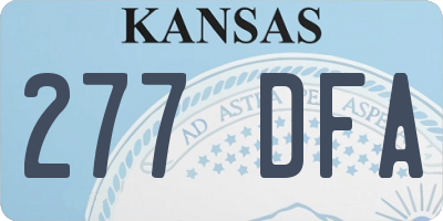 KS license plate 277DFA