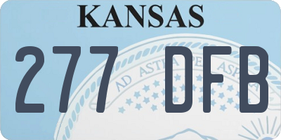 KS license plate 277DFB