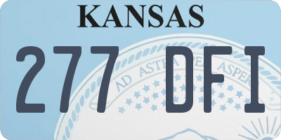 KS license plate 277DFI