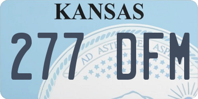KS license plate 277DFM