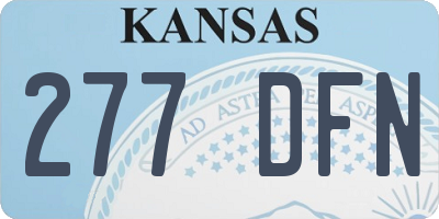 KS license plate 277DFN