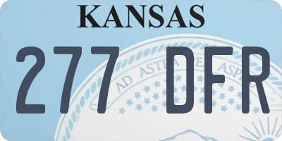 KS license plate 277DFR