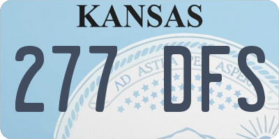 KS license plate 277DFS