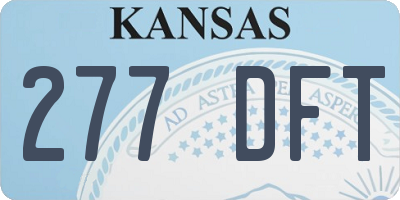 KS license plate 277DFT