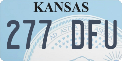 KS license plate 277DFU