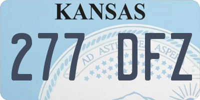 KS license plate 277DFZ
