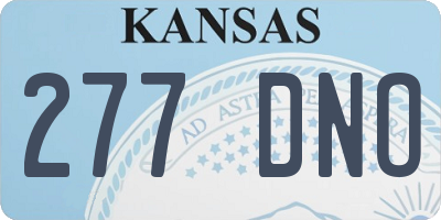 KS license plate 277DNO