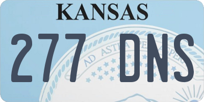 KS license plate 277DNS