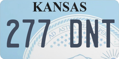 KS license plate 277DNT