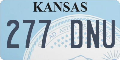 KS license plate 277DNU