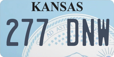 KS license plate 277DNW