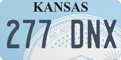 KS license plate 277DNX