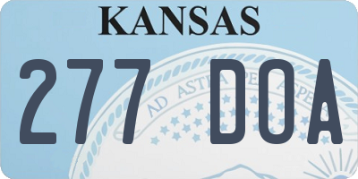 KS license plate 277DOA