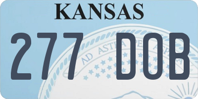 KS license plate 277DOB