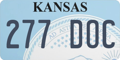 KS license plate 277DOC