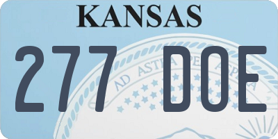 KS license plate 277DOE
