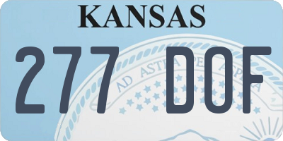 KS license plate 277DOF