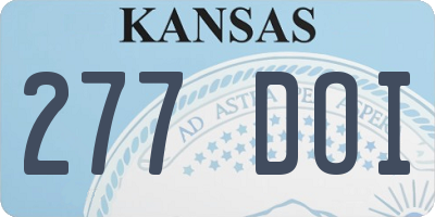 KS license plate 277DOI