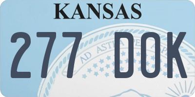 KS license plate 277DOK