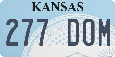 KS license plate 277DOM