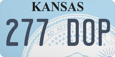 KS license plate 277DOP
