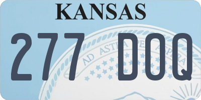 KS license plate 277DOQ