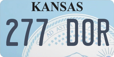 KS license plate 277DOR