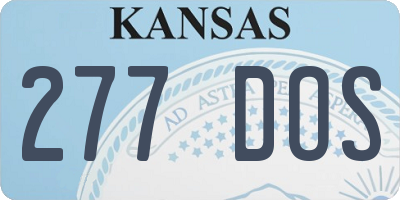 KS license plate 277DOS