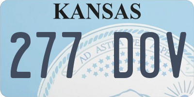 KS license plate 277DOV
