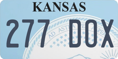 KS license plate 277DOX
