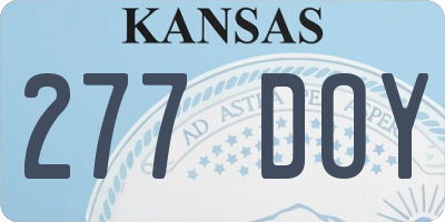 KS license plate 277DOY