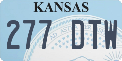 KS license plate 277DTW