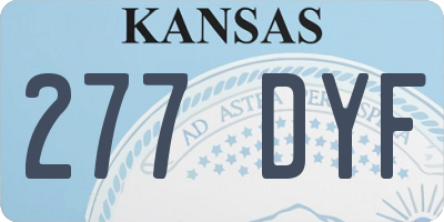 KS license plate 277DYF