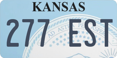 KS license plate 277EST