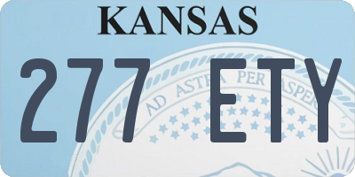 KS license plate 277ETY