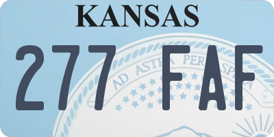 KS license plate 277FAF