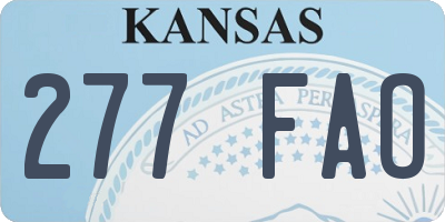 KS license plate 277FAO